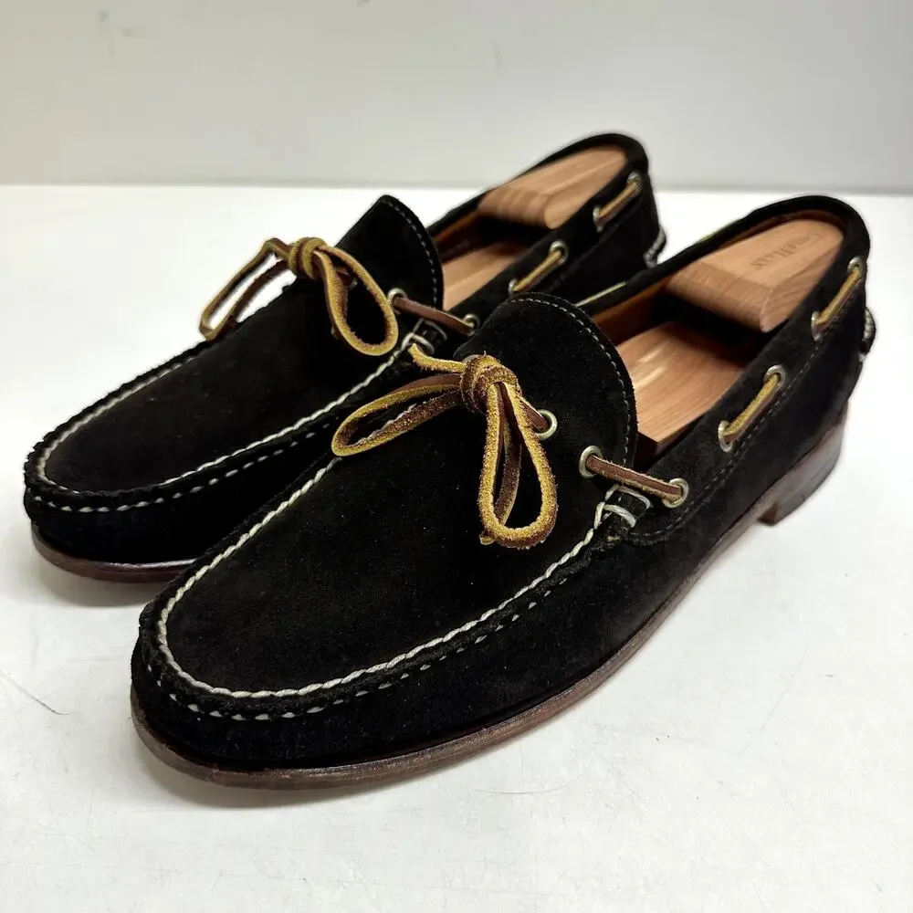 EUC RARE Rancourt & Co. Dark Brown Suede Moc Loafer Handsewn Made in USA 10